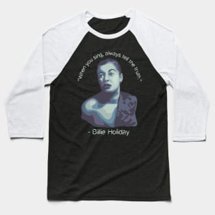 Billie Holiday Portrait Baseball T-Shirt